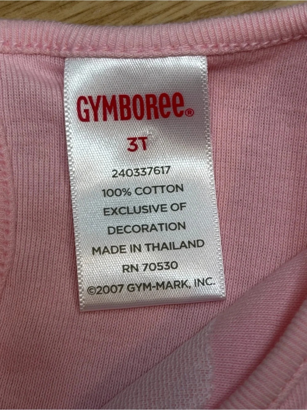 Gymboree Girls 3T Pink Heart Long Sleeve Bodysuit 2007 Ruffle Cuffs Cotton